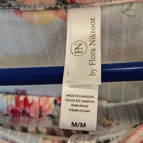 FN by Flora Nikrooz PJs Light Blue Pink Floral Super Soft Comfy Airy Womens M - Picture 7 of 10